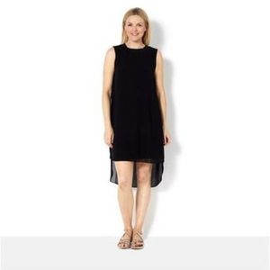 Lisa Rinna‎ Collection Tulip Hem Sleeveless Black Tunic Dress Size 2X Chiffon